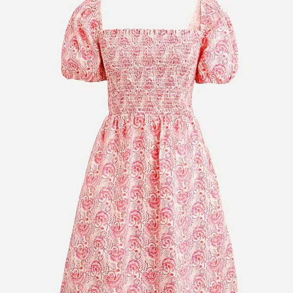 RETROPuff Sleeve Smocked Mini Dress in dandelion swirl